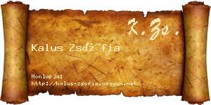 Kalus Zsófia névjegykártya