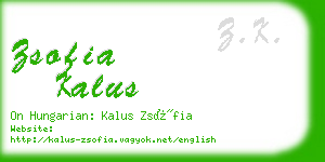 zsofia kalus business card